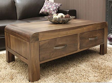 Solid Walnut Coffee Table with Storage - Shiro (With images) | Buy .