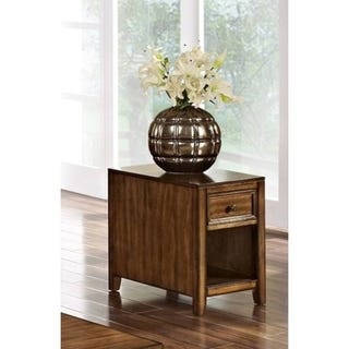Shop Contempo Burnished Walnut Chairside Table - Free Shipping .