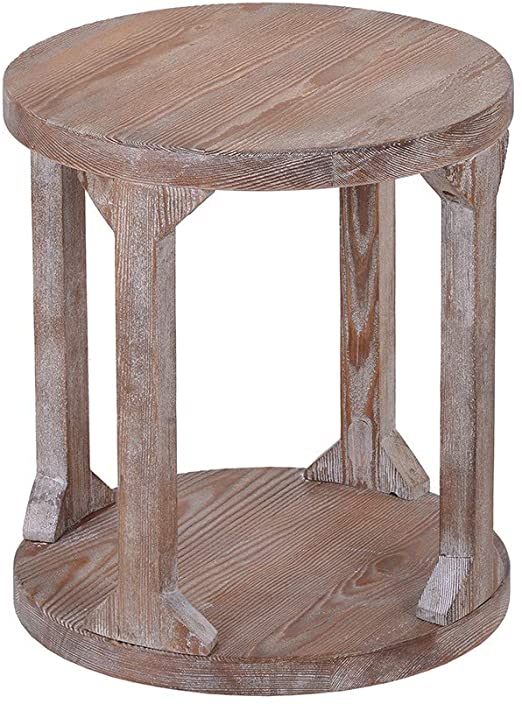Amazon.com: Velraptor Round Rustic Coffee Table Solid Wood+MDF .