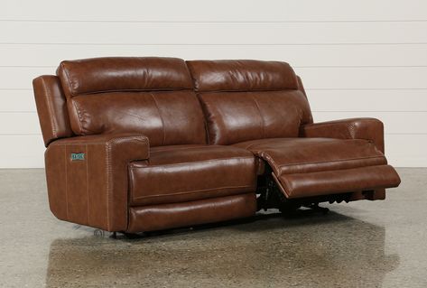 Waylon Leather Power Dual Sofa W/Power Headrest & Usb | Sofa .