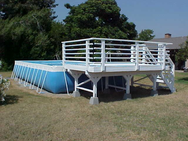 Above Ground Pool Deck Kits | 12 above ground pool deck solid 2x6 .