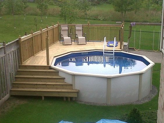 Above ground pool deck ideas | Swimming pool decks, Pool deck .