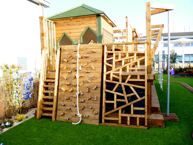 playground with unique climbing wall | Backyard play, Playground .
