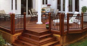 beautiful backyard deck with square design … | Patio deck designs .