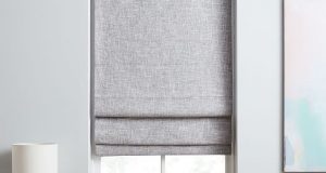 Crossweave Cordless Roman Shades & Blackout Lining - Stone Whi