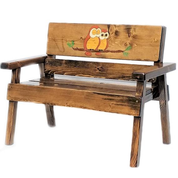 Owl Wood Bench Childrens Outdoor Furniture Kids Wood | Et