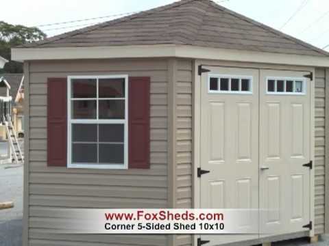 Corner Shed, 5-Sided Shed 10x10 from Fox's Country Sheds - YouTu