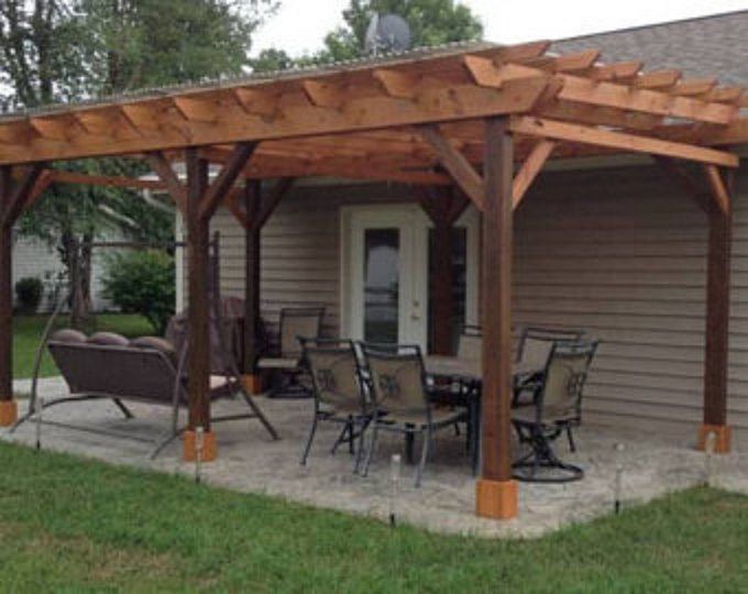 Covered Pergola Plans 12x24' Outside Patio Wood Design Covered .