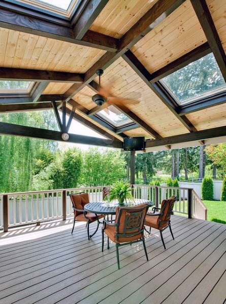 Top 40 Best Deck Roof Ideas - Covered Backyard Space Desig