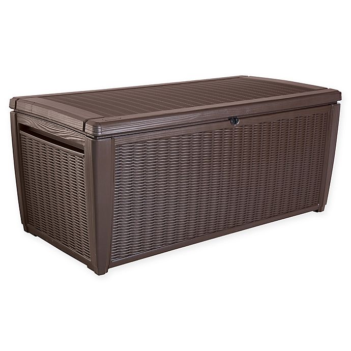 Keter Sumatra Outdoor Deck Storage Box in Brown | Bed Bath & Beyo