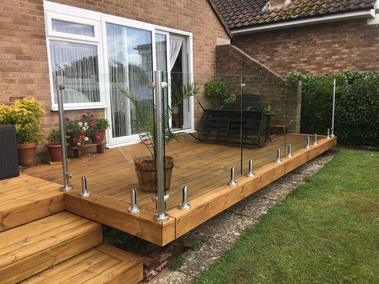 Garden decking balustrade - Exmouth, Devon - Clearly Glass | Deck .