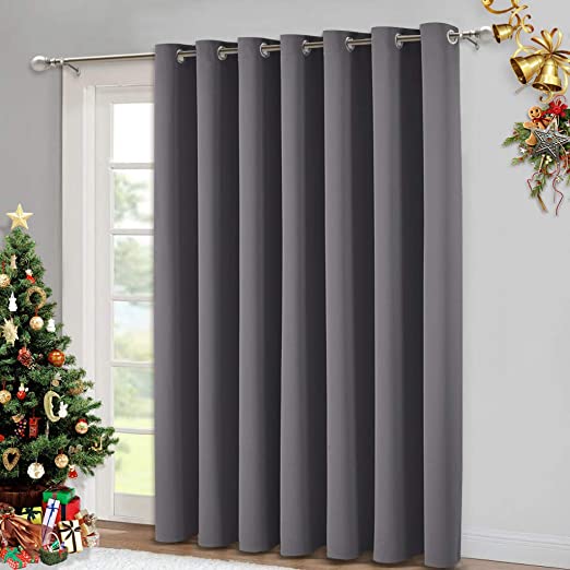 Amazon.com: NICETOWN Sliding Patio Door Curtains - Grey Blackout .