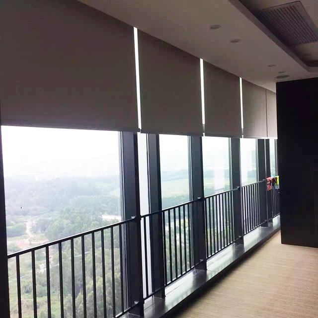 Cheap Fan Shaped Electric Window Perforated Cassette Roller Blinds .