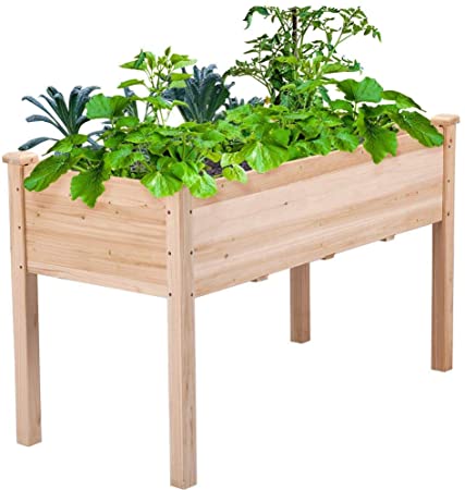 Amazon.com: Topeakmart Solid Wood Raised Garden Bed Rectangle .