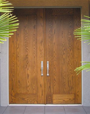 Custom Contemporary Single Panel Doors Wood Entry - Doors by .