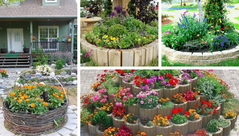 Round flower, herb, vegetable beds: 40 simple ideas for your .