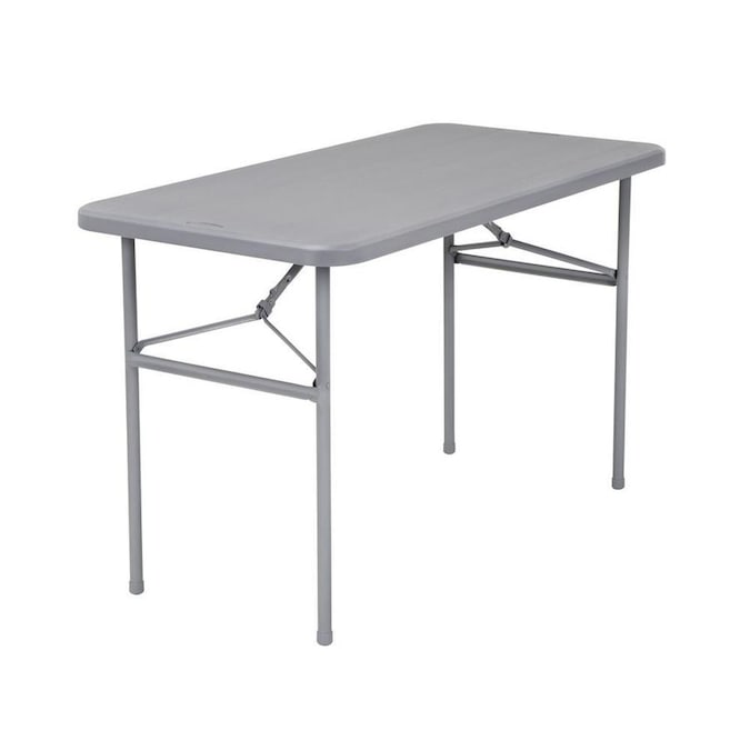 Cosco 24-in x 48-in Indoor Rectangle Resin Gray Folding Table in .