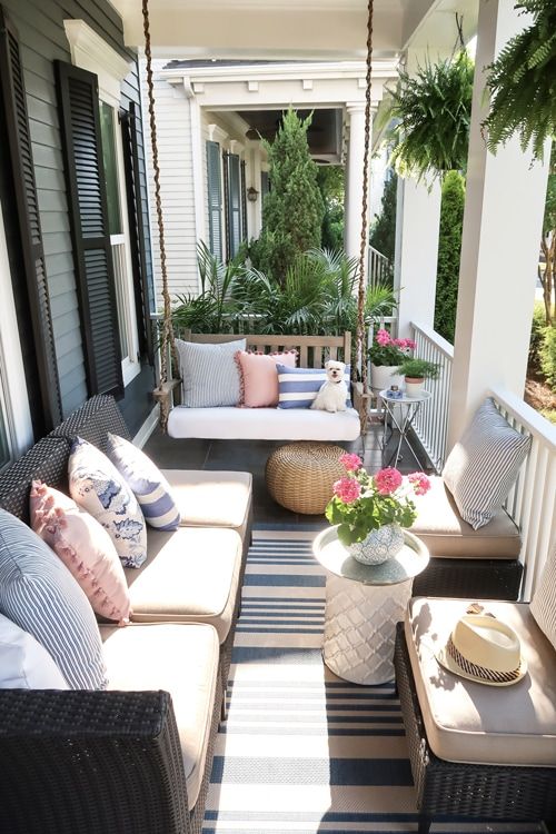 Small Front Porch Decorating: 6 Unique Ideas for Summer | Gray .