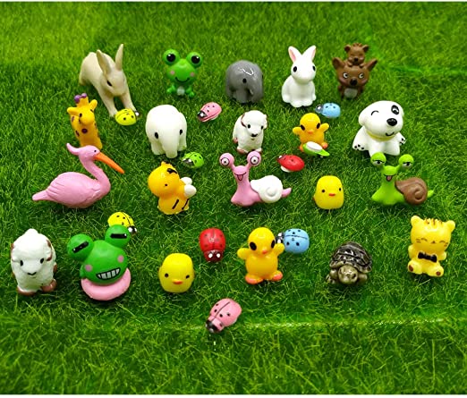 Amazon.com: EMiEN 31 Pieces Mini Animals Miniature Ornament Kits .