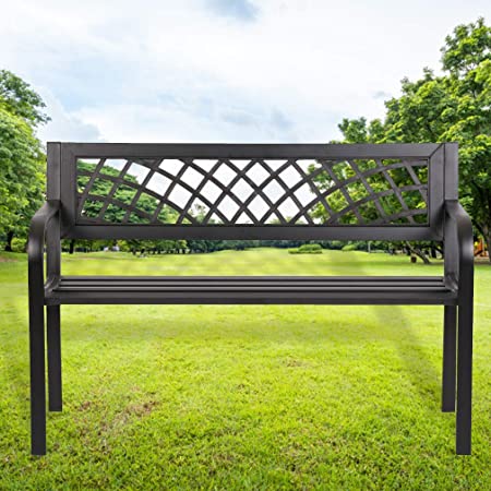 Amazon.com : Garden Bench Outdoor Bench for Patio Metal Bench Park .