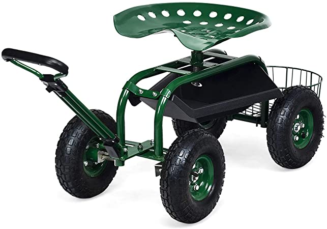 Amazon.com: Goplus Garden Cart Gardening Workseat w/Wheels, Patio .