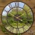 40cm Metal Roman Numeral Mirror Garden Clock - by About Time .