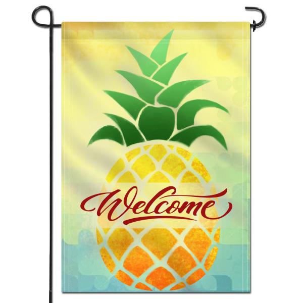 ANLEY 18 in. x 12.5 in. Double Sided Garden Flag Cartoon Pineapple .