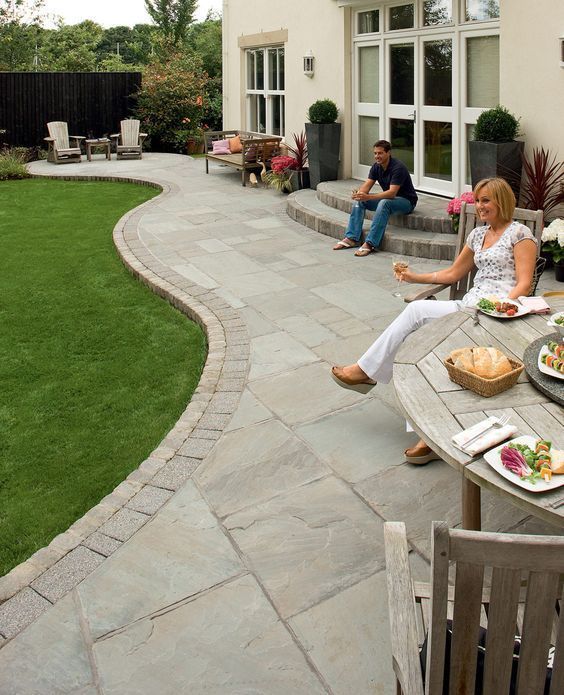 Fairstone Riven Stone Garden Paving | Garden paving, Back garden .