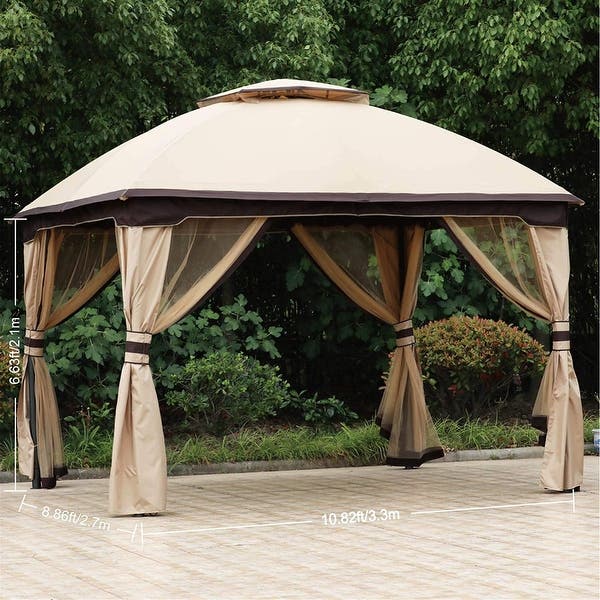 Shop 10' X12' Patio Gazebo Canopy, Double Soft-top Garden Shelter .