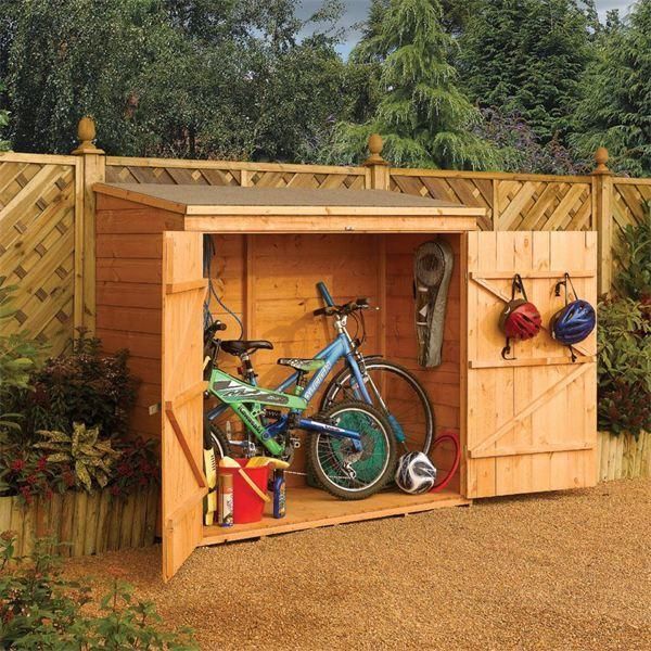 Garden Wall Storage Chest / Wooden Bike Storage Unit | Outdoor .