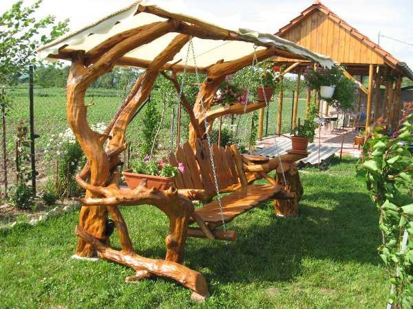 Amazing Rustic Swings | Rustic gardens, Wood, Cool art projec