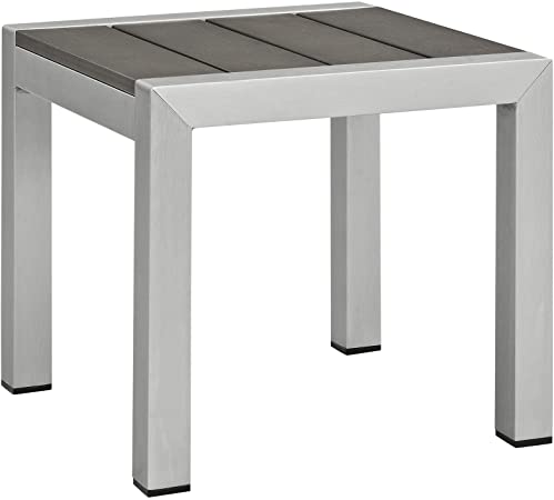 Amazon.com : Modway Shore Aluminum Outdoor Patio Side Table in .