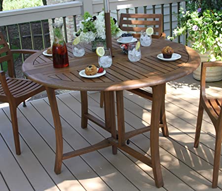 Amazon.com : Outdoor Interiors Round Folding Table, 48-Inch, Brown .