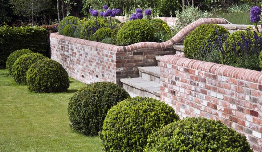 Beautiful Brick Wall Finish | Garden wall designs, Brick wall .