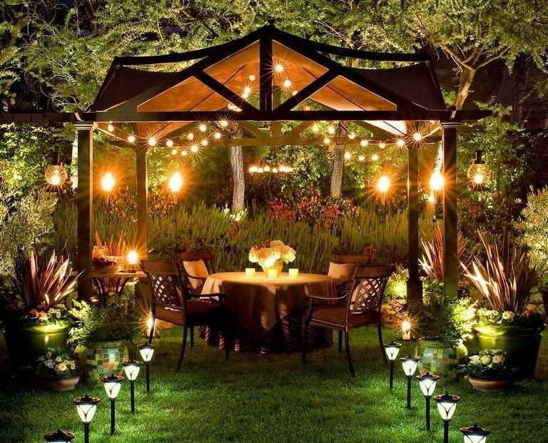 30 Smart Romantic Backyard Decoration Ideas | Solar patio lights .