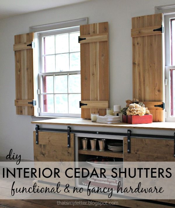 DIY Interior Cedar Shutters (Pretty Handy Girl) | Cedar shutters .