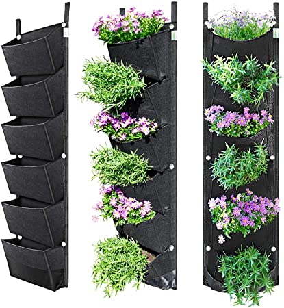 Amazon.com: NEWKITS Vertical Wall Garden Planter with 6 Pockets .