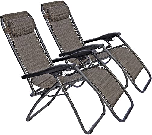 Amazon.com : LUCKYERMORE 2-Pack Zero Gravity Lawn Chairs Folding .