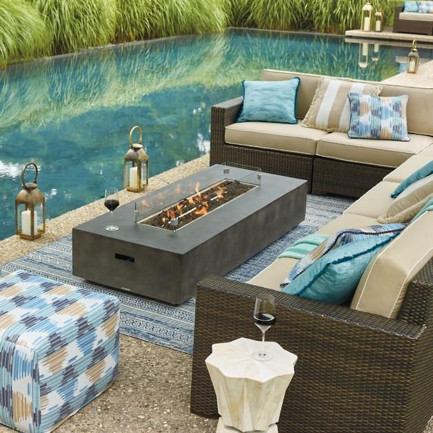 Fayette Linear Fire Table | Fire table, Luxury outdoor furniture .