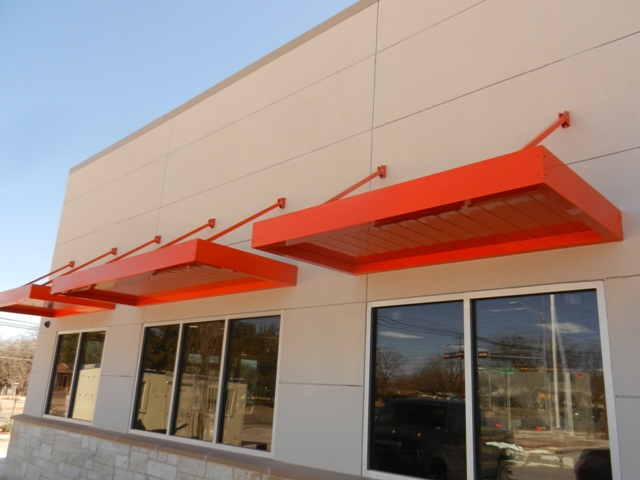 Metal-Awnings-Whataburger - Sombrilla Shade Covers In