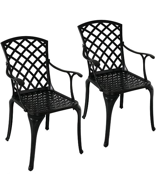 Sunnydaze Decor Outdoor Metal Dining Chair Patio Chairs Set of 2 .
