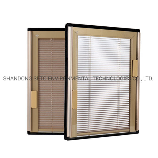 China Building Door Double Glazed Glass Office Hollow Blinds .