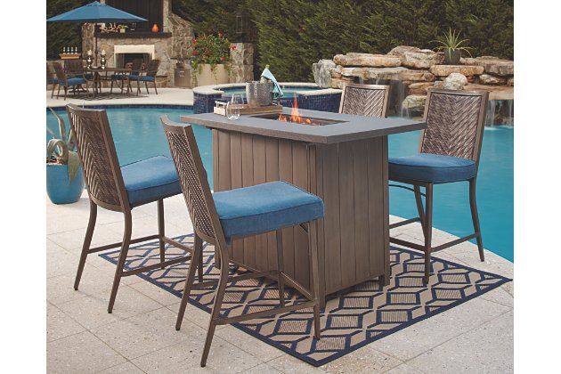Partanna 5-Piece Outdoor Bar Table Set | Ashley Furniture HomeSto