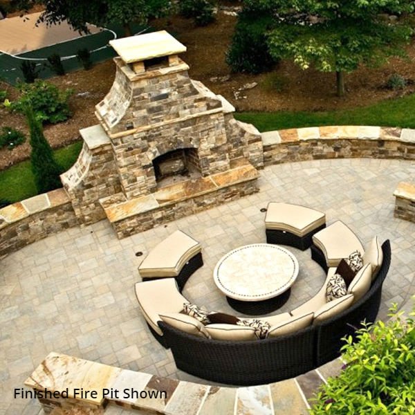 Pre-Engineered Arched Masonry Wood Burning Outdoor Fireplace - 36 .