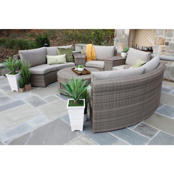 Canopy Cyprus 8-Piece Resin Wicker Outdoor Sectional with .