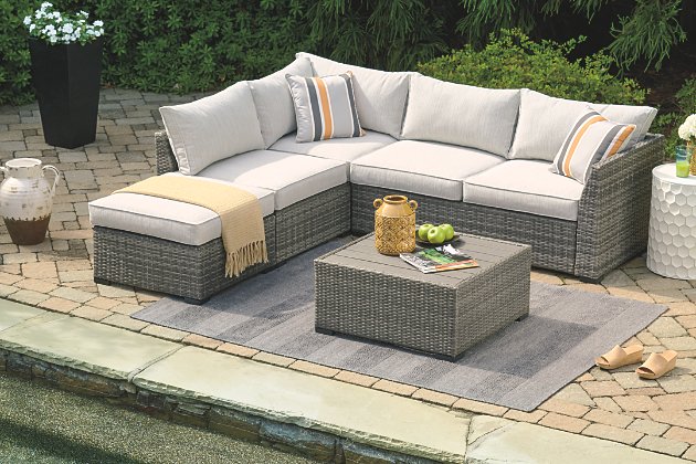 Cherry Point 4-piece Outdoor Sectional Set | Ashley Furniture .
