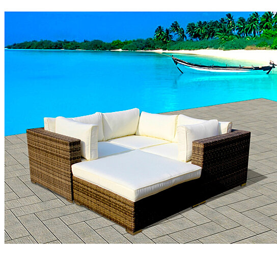Buy 4-Piece Resin Wicker Outdoor Patio Furniture Sectional Sofa .