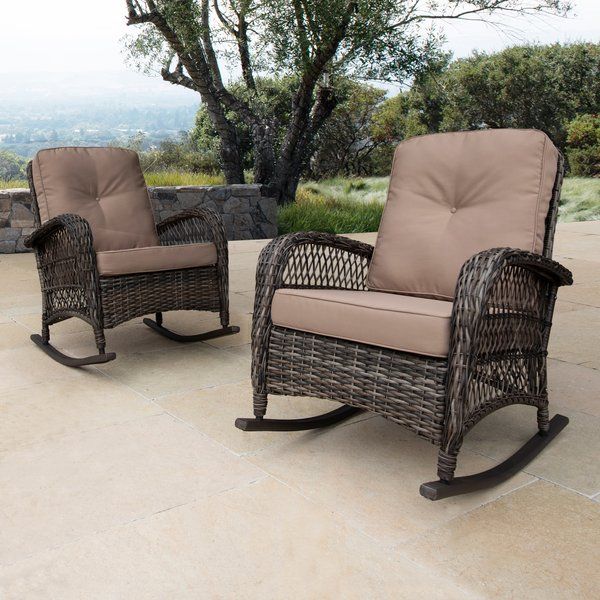 Yara Rocking Chair with Cushions | Outdoor wicker rocking chairs .