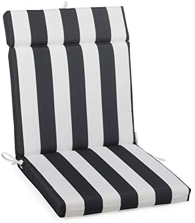 Amazon.com : Black White Striped Outdoor Patio Chair Cushion .