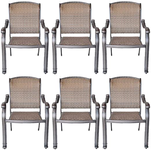 Amazon.com: Patio Chairs Set of 6 Santa Clara Cast Aluminum .